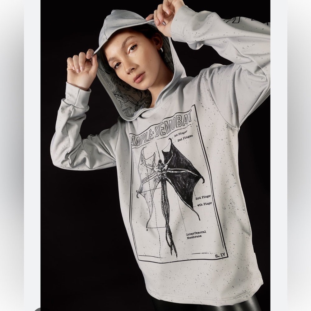 BlackMilk ANATOMY OF A DEMOBAT HOODIE SWEATER - LIMITED size L EUC